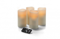 Hollowick LED Wax Pillar Magnetic Remote Ivory 3" X 6" 4/CS
