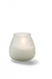 Hollowick Frosted Knobby 60HR Wax Candle in Frosted Glass(x)