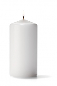 Hollowick White  6" H x 3" Dia. Pillar Candle 12/CS (x)