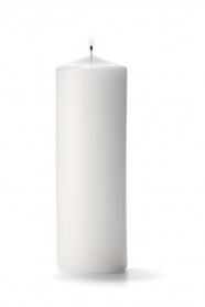 Hollowick White  9" H x 3" Dia. Pillar Candle 12/CS (x)