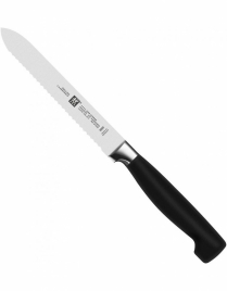 ZWILLING FOUR STAR BAGEL KNIFE SCALLOPED 5"