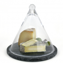 NATURAL LIVING MARBLE CHEESE BOARD AND DOME