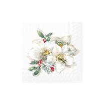 IHR LUNCH NAPKINS CHRISTMAS ROSE 20PK