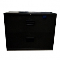 OMCAN Charcoal Black Legal Lateral File Cabinet with Two Dra
