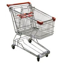OMCAN GSW100 Shopping Cart with Zinc/Chrome Finish and Red P