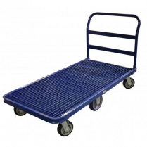 OMCAN Heavy-Duty Blue Platform Cart with Grilled Deck