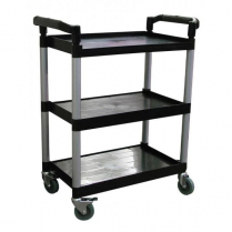 OMCAN Black Plastic Bussing Cart with 16" x 24.75" tray size