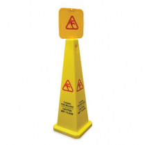 OMCAN Four Sided Cone-shaped English/Spanish Caution Wet Flo
