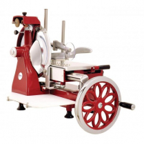 Omcan Volano manual 12" meat slicer flower fly wheel red