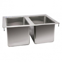 OMCAN 10" x 14" x 10" Stainless Steel Double Tub Drop in Sin
