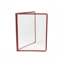 OMCAN 9 1/2" x 11 3/4" Red Double-Fold Menu Holder
