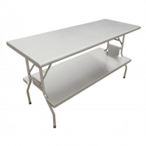 OMCAN 24" x 60" Stainless Steel Folding Table with Undershel