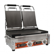 OMCAN 10" x 18" Double Panini Grill with Top and Bottom Smoo