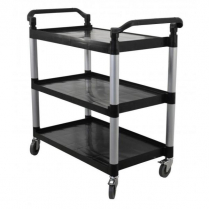 OMCAN Black Plastic Bussing Cart with 19.5" x 31" tray size