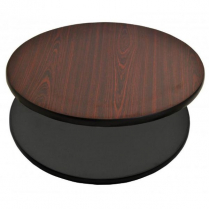 OMCAN 24" x 1" Mahogany/Black Round Table Top