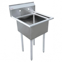 OMCAN 18" x 18" x 11" One Tub Sink with 3.5" Center Drain an