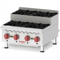 OMCAN 4-Burner Countertop Stainless Steel Step-Up Gas Hot Pl