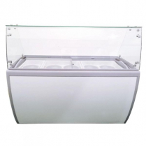 OMCAN 60-inch Ice Cream Dipping Freezer with Flat Sneeze Gua