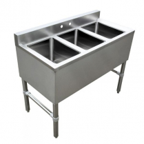 OMCAN Under Bar Sink with 3 Compartments and No Drain Board