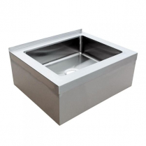 OMCAN 28" x 20" x 6" Stainless Steel Mop Sink with Drain Bas