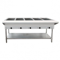 OMCAN 72-inch Electric Steam Table with 5 Pan Size Tray, Cut