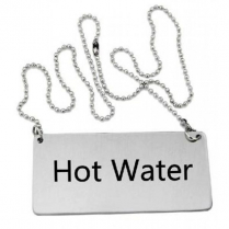OMCAN "Hot Water" Beverage Chain Sign Stainless Steel