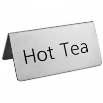 OMCAN "Hot Tea" Beverage Tent Sign Stainless Steel