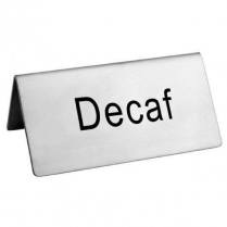 OMCAN "Decaf" Beverage Tent Sign Stainless Steel
