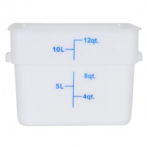 OMCAN 12 QT Polypropylene White Square Food Storage Containe