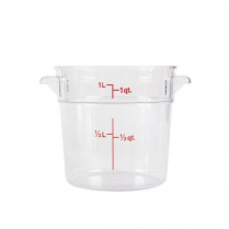 OMCAN 1 QT Polycarbonate Clear Round Food Storage Container