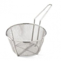 OMCAN 8 1/2" x 4 1/4" Round Wire Fry Basket 6 Mesh with 7" H
