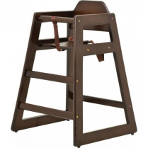 OMCAN Commercial Walnut Wooden High Chair