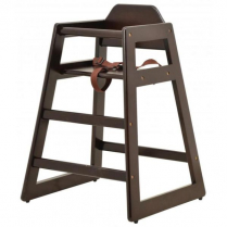 OMCAN Commercial Mahogany Wooden High Chair
