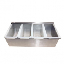 OMCAN Stainless Steel 4-Compartment Condiment Holder with Cl