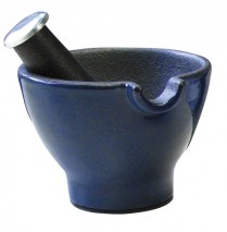 CUISTOT CAST IRON MORTAR AND PESTLE BLUE