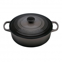 LE CREUSET SHALLOW ROUND FRENCH OVEN OYSTER