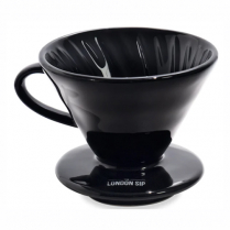 London Sip Ceramic Coffee Dripper 1-2 Cup Black
