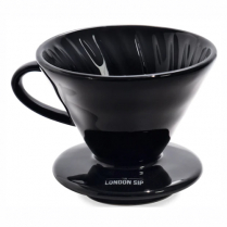London Sip Ceramic Coffee Dripper 1-4 Cup Black