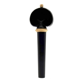 Violin Peg Heart Shaped,Ebony Off-White Collar/Pin