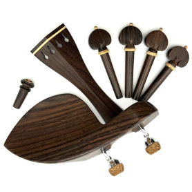 Violin Accessory Set, Rosewood, Heart W/ White Trim