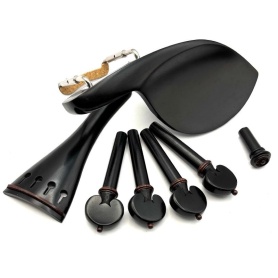 Guardelli Violin Access Set, Ebony w/ Tintil Trim Heart Pegs