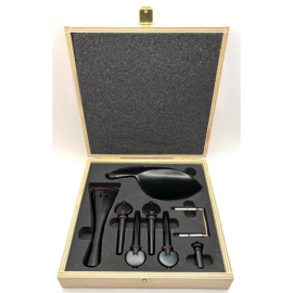 Guardelli Violin Access Set, Ebony w/ Tintil Trim Heart Pegs