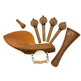 Violin Accessory Set Boxwood Carved Heart Shape