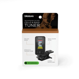 D'Addario Recharg. Eclipse Cello/Bass Clip On Tuner, Black