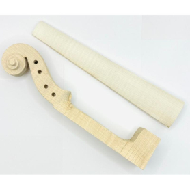 BAROQUE Style Violin Neck, Pre-Carved Scroll wit Fingerboard