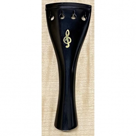 Violin Tailpiece, Ebony Violin Clef Gold Plated, Indian