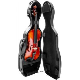 Calvert Polycarbon VIOLIN Case - "Cello Shaped", Black 4/4