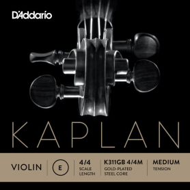 Kaplan Violin E Gold Plated Ball End, Med