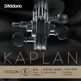 Kaplan Violin E Gold Plated LOOP End, Med
