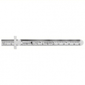 Small Stainless Steel Rule with Adjustable Stop